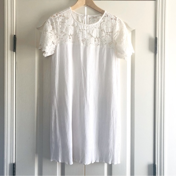 H&M | Eggshell Lace Top Shift Dress - Picture 1 of 6